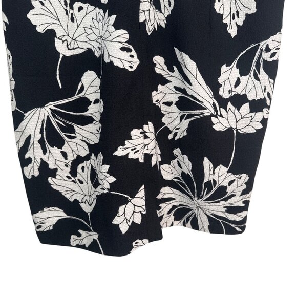 Banana Republic Size 12 Black & White Floral Short Sleeve Dress Elegant - Picture 9 of 14